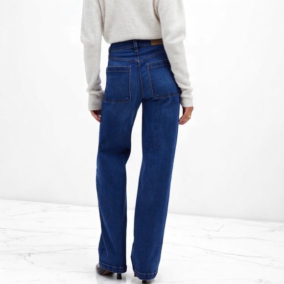 Madewell The Petite Emmett Wide-Leg Full Length Jean Size 27P - Picture 3 of 12